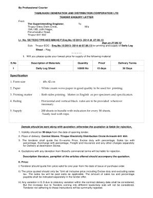 Fillable Online Specification Form Size X Cm Paper White