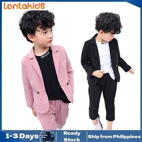 lontakids Boys Formal Suit Kids 2Pcs (Blazer +Pants) / T-shirt Sold Separately Casual Wear ...