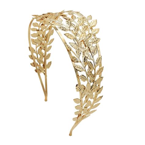 2021 Greek Goddess Hair Tiara Bridal Olive Crown Headband Gold Leaf