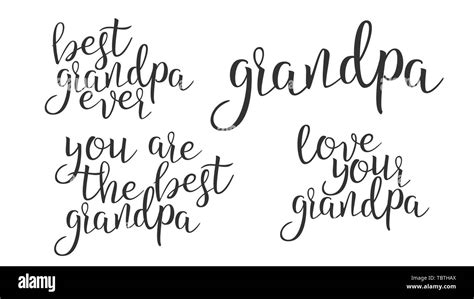 Modern Calligraphy Ink Of Word Grandpa Vector Stock Vector Image And Art
