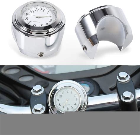 Waterproof Universal Motorcycle Handlebar Clock Digital White Motorbike