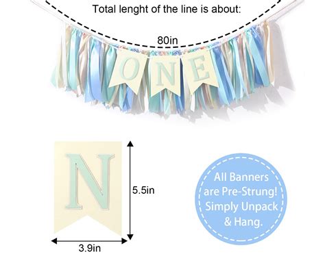 Blue And Green 1st Birthday Banner Highchair Banner 1st Birthday Boy