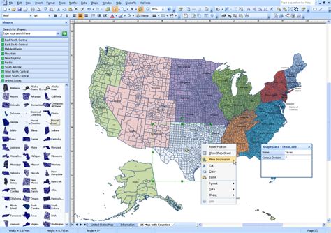 Visio MapShapes for States and Counties In United States - Free Visio ...