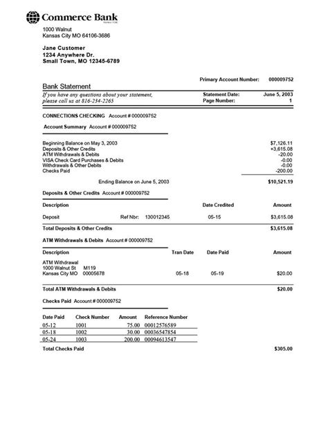 Top Baru U S Bank Statement Template Motif Terbaru