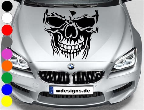 Wdesigns Autoaufkleber Totenkopf Skelett Skull Aufkleber Motorhaube