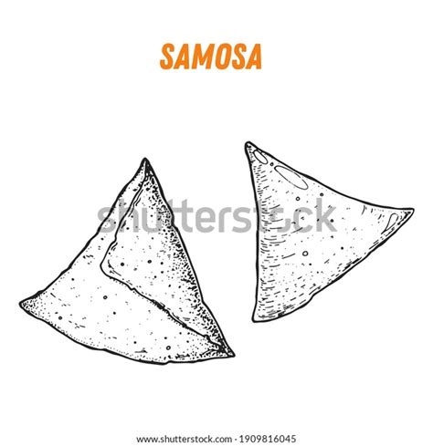 Samosa Sketch Indian Food Hand Drawn Stock Vector (Royalty Free ...