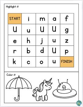 Pre-writing Practice Letter U | Letter Recognition | Early Literacy ...