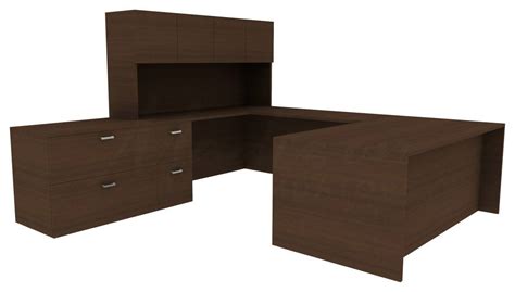 Valley Grey U-Shaped Desk with Drawers and Shelves | Amber by Cherryman