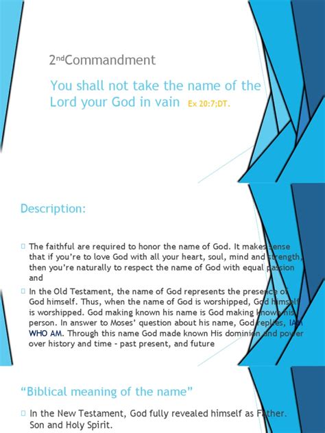 THE 2nd COMMANDMENT | PDF | Profanity | Jesus