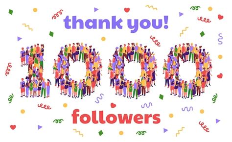 Premium Vector Thank You 1000 Followers Banner Social Media Thousand