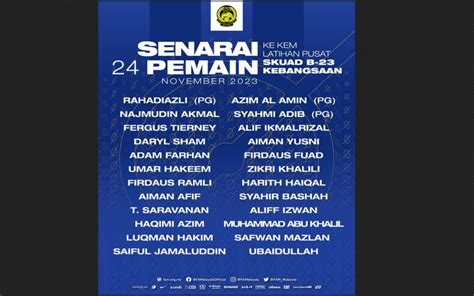 Pemain Sertai Kem Latihan Pusat Piala Asia B Suara Sarawak