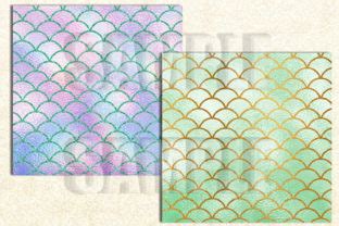 Mermaid Tails Pastel Color Digital Paper Graphic By Paperart Bymc