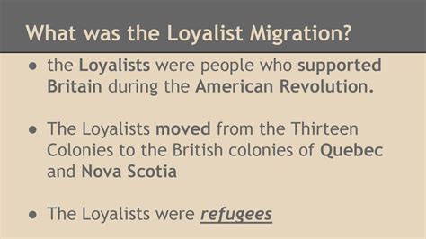 The Loyalists Ppt Download