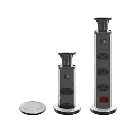 Torre De Tomada Multiplug Embutir Tomadas Bancada Retratil Mesa Usb