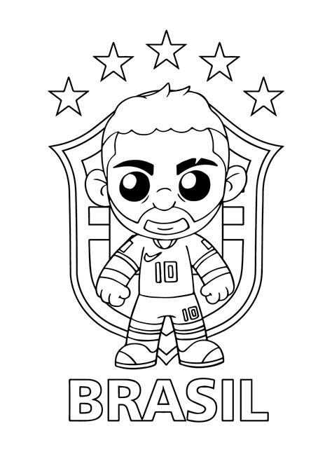 Página para colorir da camisa do Neymar Desenhos para colorir grátis