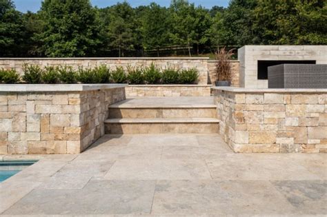 Primavera Real Thin Stone Veneer Outdoor Living Area Traditional