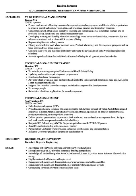 Technical Manager Resume Sample