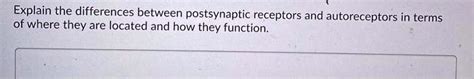 SOLVED: Explain the differences between postsynaptic receptors and ...