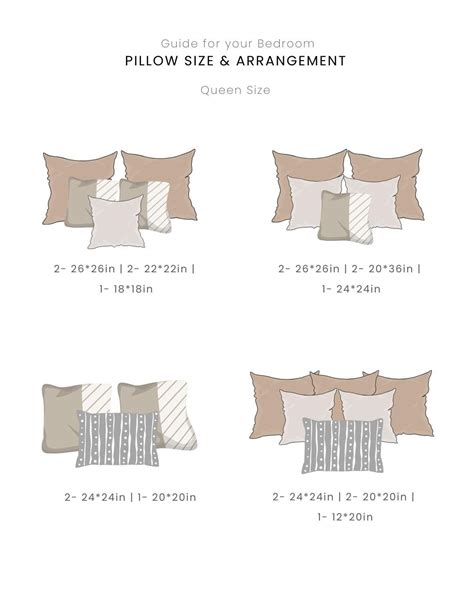 Pillow Size and Arrangement Guide for Queen Size Bed