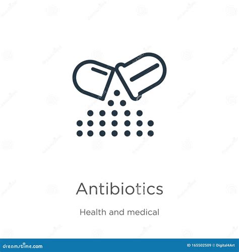 Antibiotics Outline Icon Simple Linear Element Illustration Isolated