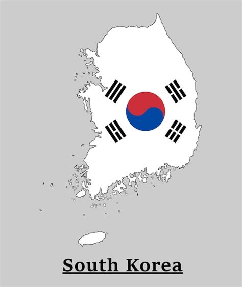 Premium Vector South Korea National Flag Map Design Illustration Of