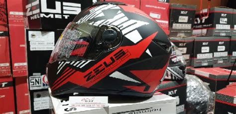 HELM ZEUS ZS 811 MBLK AL28 RED Helmjabodetabek