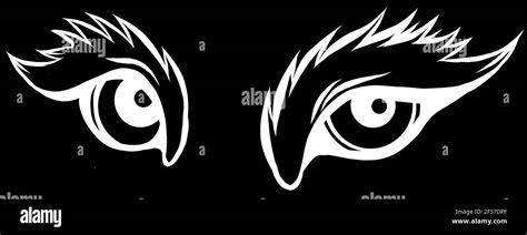 vector Big eyes. silhouette in black background eyes of a lion close up ...