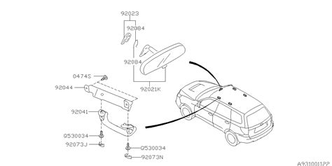 92041sc000lo Subaru Interior Grab Bar Assist Rail Black Off