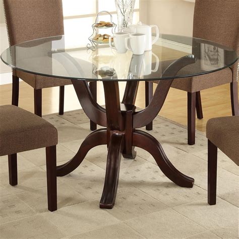 Medford Round Table By Crown Mark Round Glass Dining Room Table Round Dining Room Sets Glass