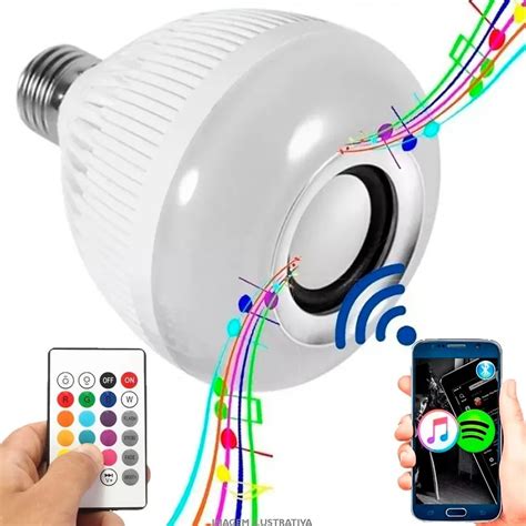 L Mpada Musical W Bluetooth Luz Led Rgb Controle E Caixa Som