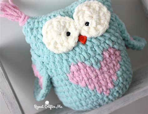 Valentine Heart Crochet Owl Repeat Crafter Me Owl Crochet Pattern