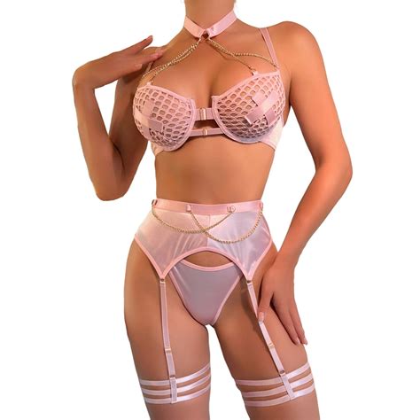 Plus Size Lingerie See Through Sheer Mesh 2 Pieces Lingerie Outfits