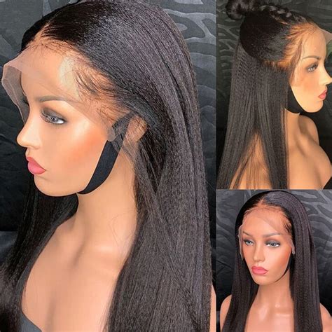 Inch Yaki Straight X Lace Front Wigs Msgem Kinky Straight Human