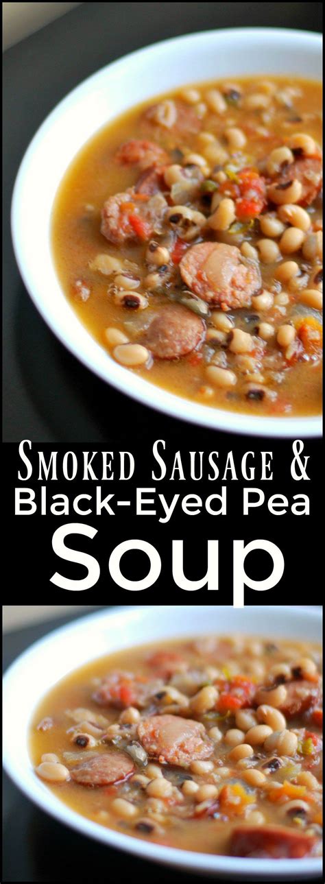 Smoked Sausage And Black Eyed Pea Soup Aunt Bee S Recipes Crock Pot Recipes Soup Recipes Slow