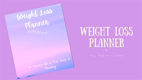 Weight Loss Planner Printable Journal Fitness Tracker Full Year Etsy