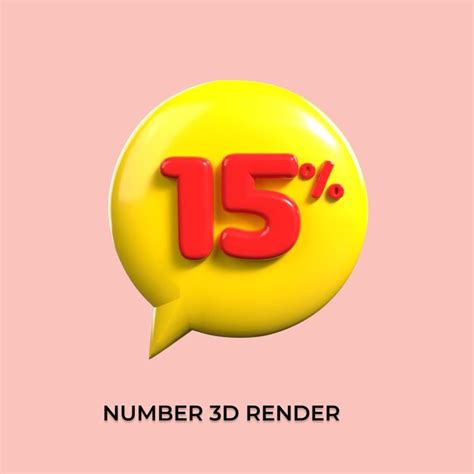 Premium PSD 15 Percentage 3d Number Bubble Sale Red