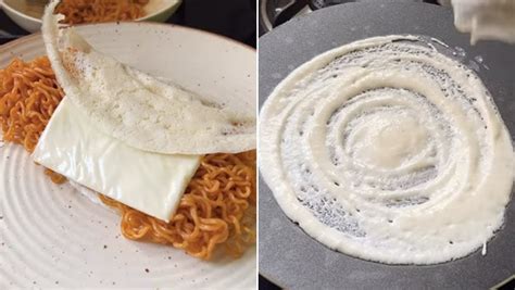 Food Blogger Makes Dosa With Korean Noodles And Cheese Leaves Internet