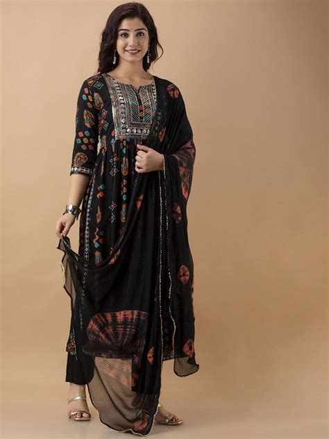 Description Kalini Ethnic Motifs Printed Sequinned A Line Kurta With