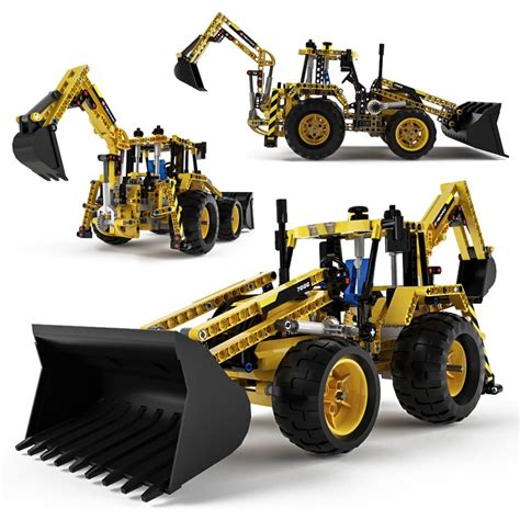 Lego Technic 8069 Backhoe Loader 3D Model For VRay