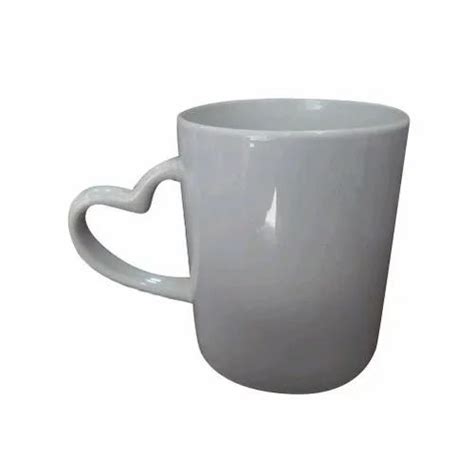 White Heart Shaped Handle Ceramic Mug Capacity 250 300 Ml At Rs 350