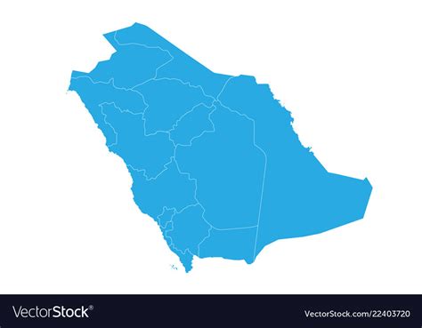 Map Of Saudi Arabia High Detailed Royalty Free Vector Image