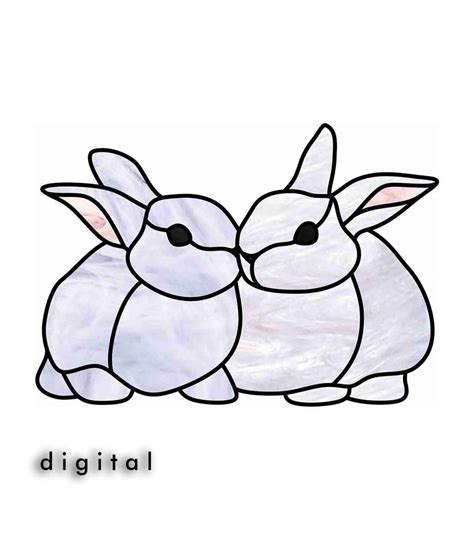 Cute Rabbits Stained Glass Pattern Crealandia Stained Glass