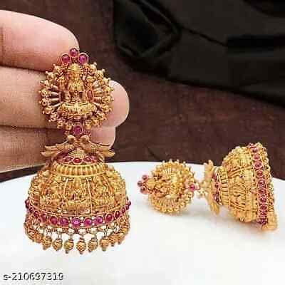 Bollywood Design Gold Plated Laxmi Ji Jhumka For Girls And Women EBay