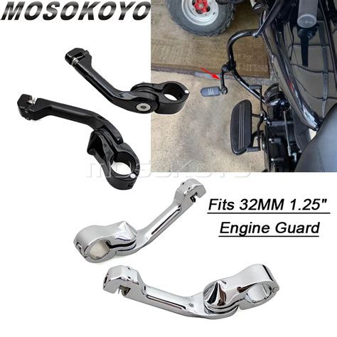 Motorcycle 32mm 1 25 Engine Guards Pegs Clamp Support Highway Footpeg