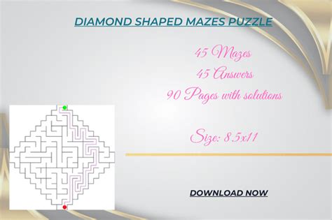 Diamond Shaped Mazes Interior Activity Graphic By Jerin Design · Creative Fabrica