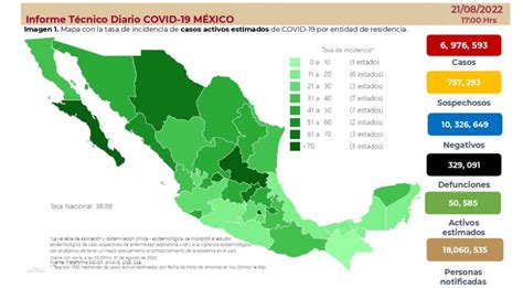 Suma México Mil 597 Casos Nuevos Y 10 Muertes Por Covid 19 Ríodoce