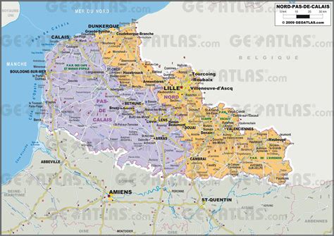 Carte du Nord-Pas-de-Calais - Plusieurs cartes de la région