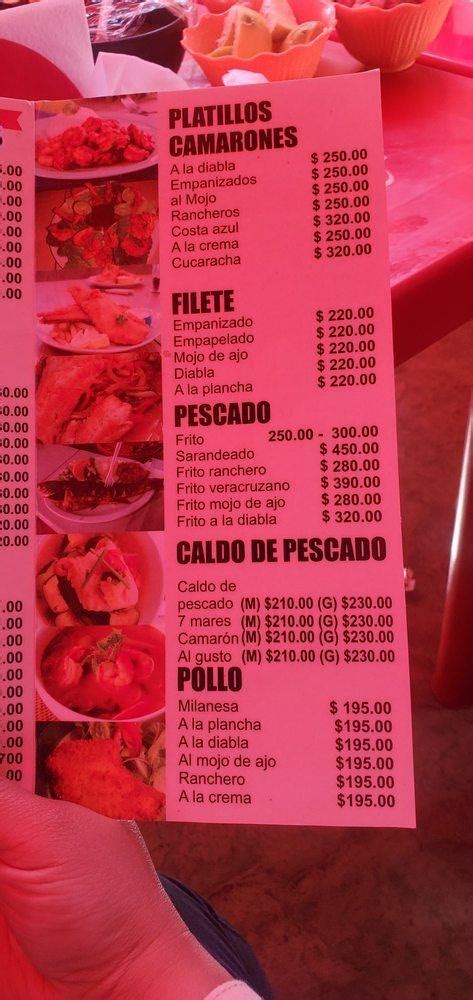 Menu At Mariscos 646 Restaurant Ensenada