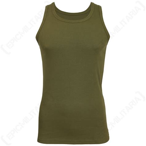 Olive Green Tank Top Premium Vest Army Military Army Mens All Sizes