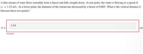 Solved A Thin Stream Of Water Flows Smoothly From A Faucet Chegg